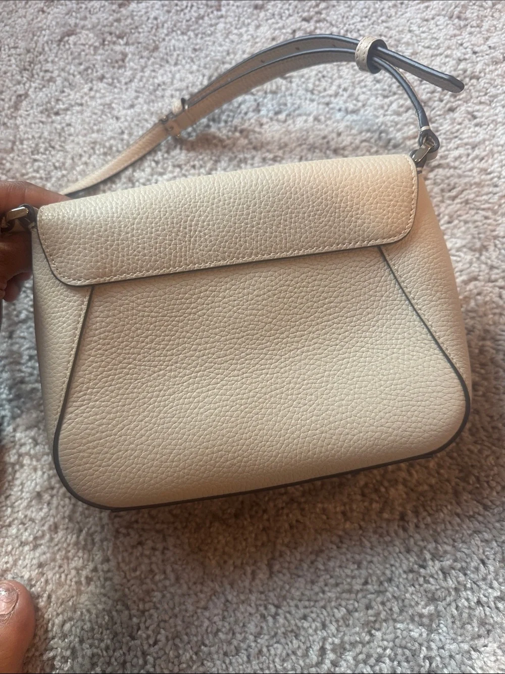 kate spade Pebbled Leather Shoulder Bag in Cream